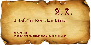 Urbán Konstantina névjegykártya